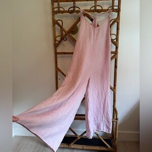 Shyloh 100% Pink Linen Jumpsuit
